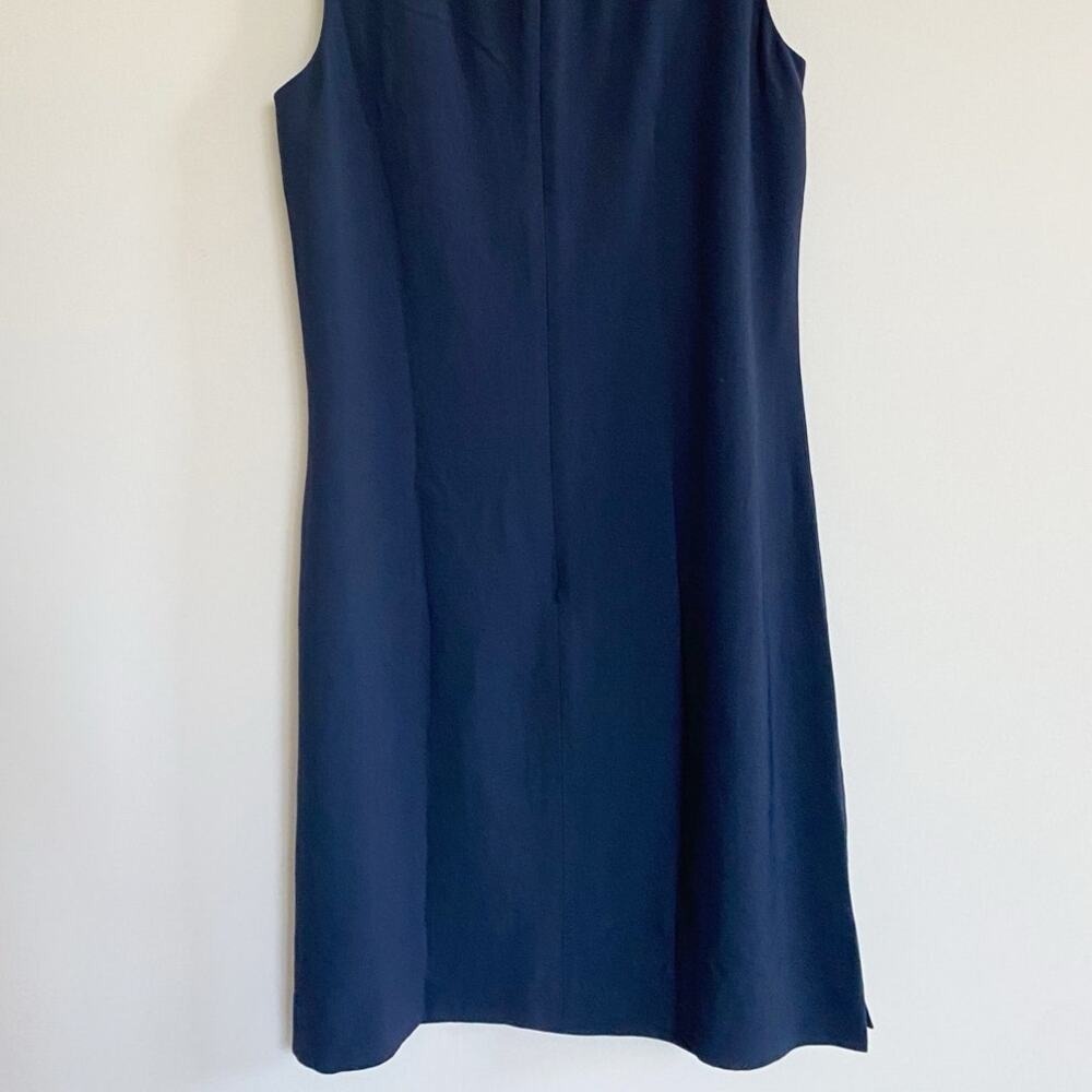 J.Crew Navy Blue Sleeveless Split Neck Shift Dress J8052 NEW XXS - Picture 10 of 13